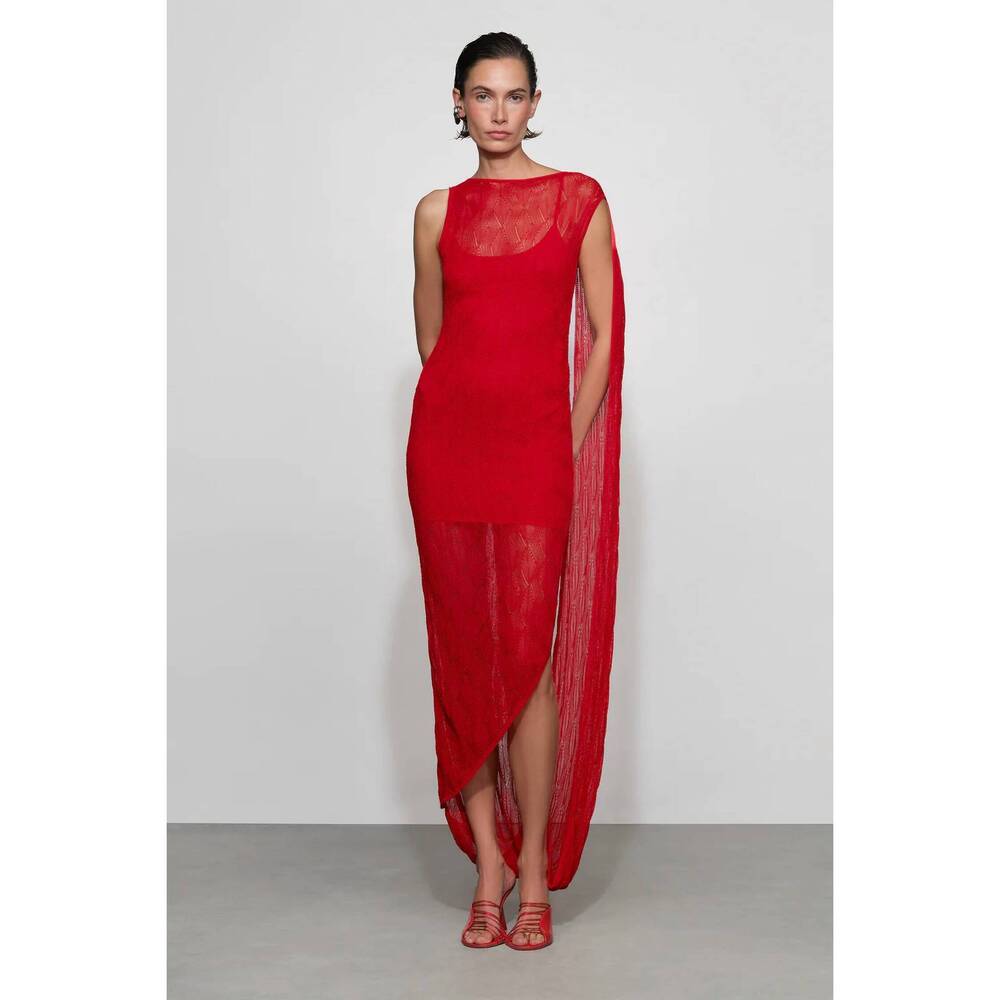 NEW ET OCHS lane knit midi dress in tomato
